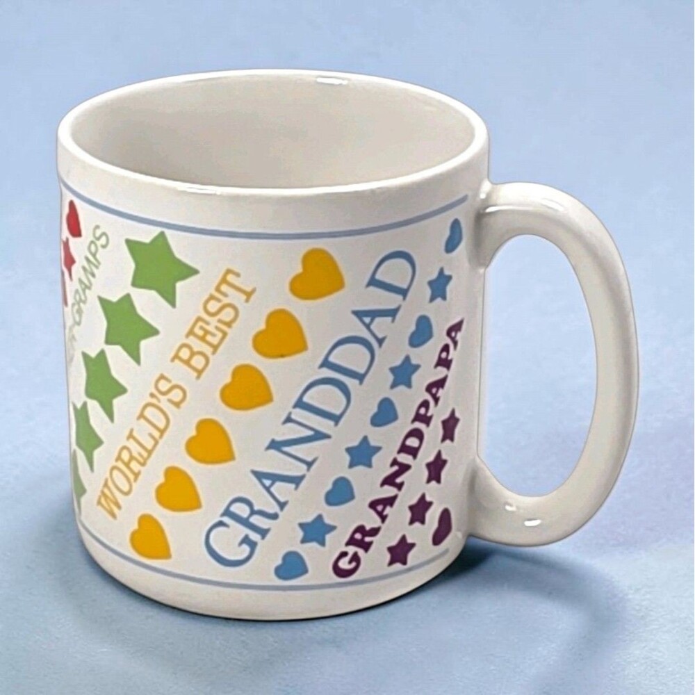 Vintage American Greetings Grandpa Mug Rainbow 1985 Korean Stoneware Coffee Gift